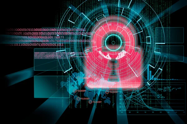 Rendering di un target cyber background futuristico con lig laser — Foto Stock