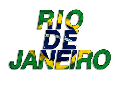 Bir Rio de janeiro ipek Brezilya bayrağı sallayarak üzerinde yazılı