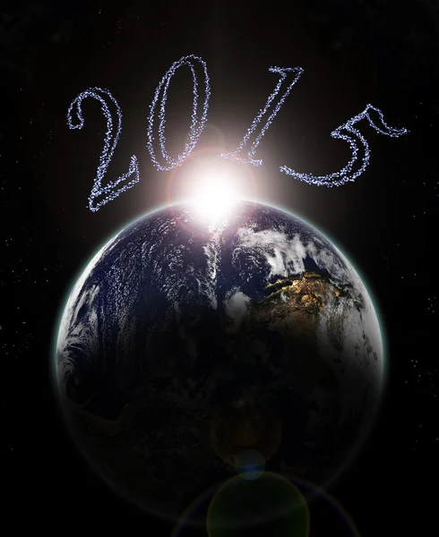 Dawn of year 2015 on earth -Elements of this image furnished by — Stock Photo, Image