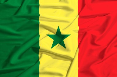 Bir ipek Senegal bayrağı sallayarak asmak