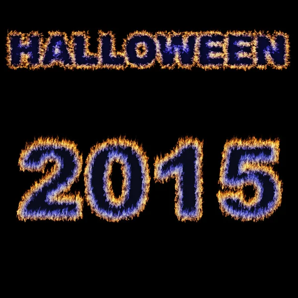 Halloween 2015 carattere scritto con hot flames — Foto Stock