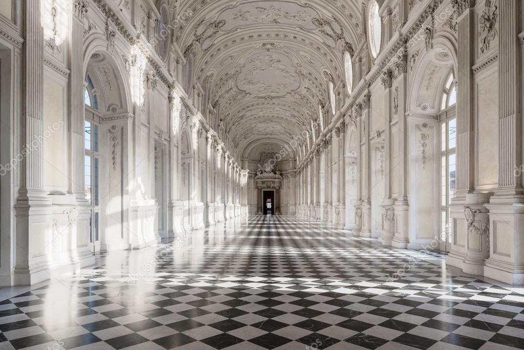 Venaria Reale, Italy - luxury interior old royal palace. Gallery