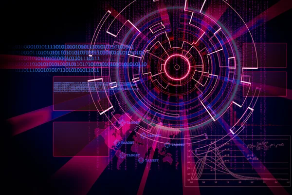 Rendering av en futuristiska cyber bakgrund mål med laser lig Royaltyfria Stockfoton