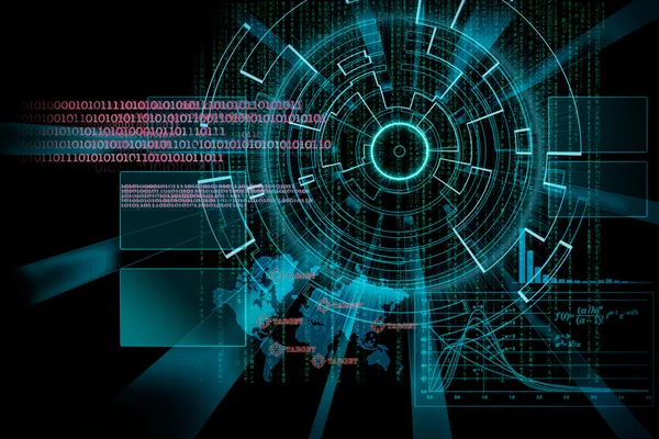 Rendering av en futuristiska cyber bakgrund mål med laser lig Royaltyfria Stockfoton