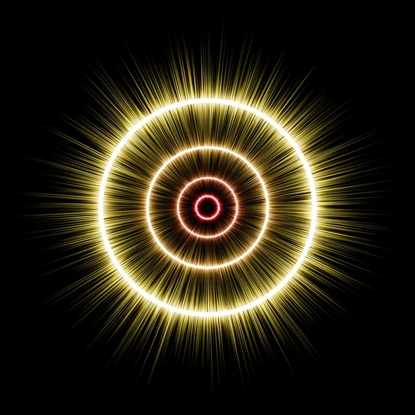 Astract 원형 광선 검은 배경에 파열의 — 스톡 사진