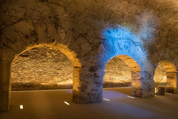 Old roman underground in the city of Aosta in italy — Stock Photo, Image