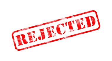rejected red old rubber stamp on white clipart