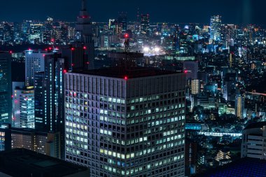Büyükşehir hükümet ofisinden Tokyo gece görünümü