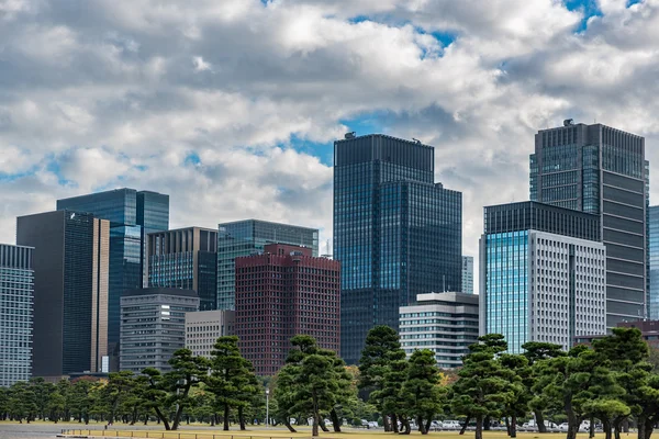 Moderne wolkenkrabbers in de stad van Tokyo — Stockfoto