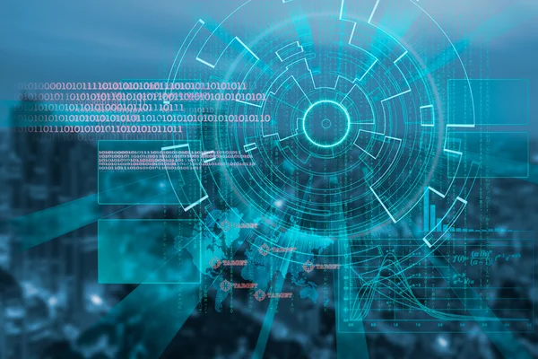 bir gece şehir Cyber lazer hedef arka plan bulanık