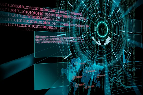Weergave van een futuristische cyber achtergrond doel met laser lig — Stockfoto