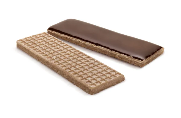 Waffelkeks Schokolade isoliert auf weißem Hintergrund — Stockfoto