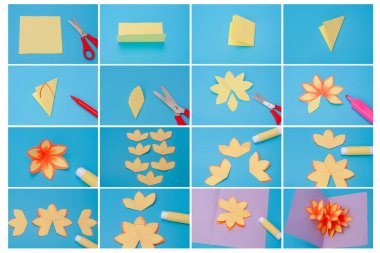 Annem için çiçekli tebrik kartı yapmak, basit bir aktivite.,