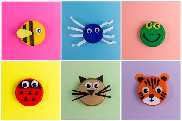 DIY plastik şişe kapağı kapakları