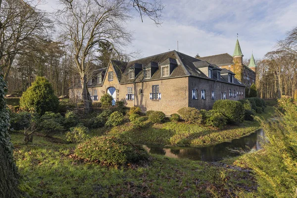 Geldern Vista Para Exterior Mansão Moated Castelo Walbeck Renânia Norte — Fotografia de Stock