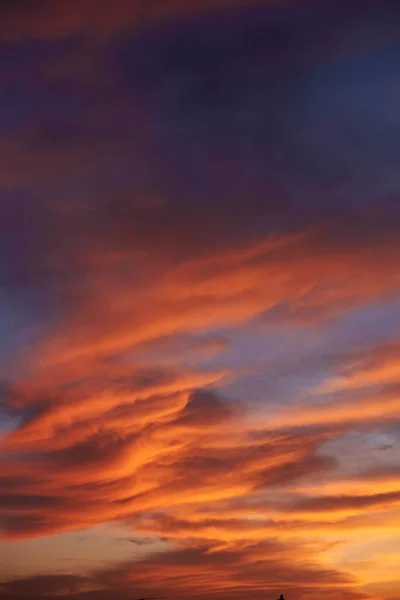 Napnyugta Mennyország Narancs Napsugarak Tapéta Felhők — Stock Fotó