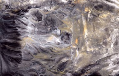 Soyut desenli siyah beyaz ve sarı sıvı akrilik zemin