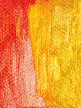 Çadır bezi üzerinde soyut desenli kırmızı sarı boyalar