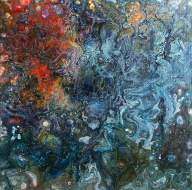 Soyut dokusal sıvı mavi turuncu arka plan. Yüksek kaliteli illüstrasyon