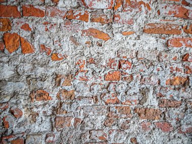 Eski kırmızı tuğla duvar, soyut desenli arka plan. Yüksek kalite fotoğraf