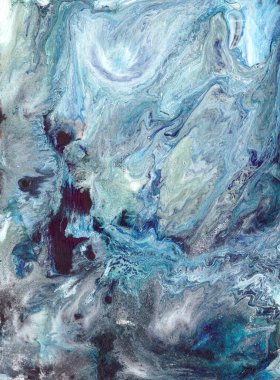 Soyut dokusal sıvı akrilik suluboya mavi ve gri arka plan. Yüksek kaliteli illüstrasyon