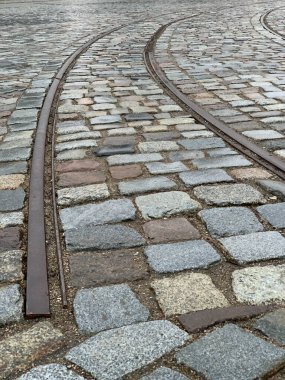 Demiryolu sonu, yol sonu konsepti, seçici odaklanma. Yüksek kalite fotoğraf