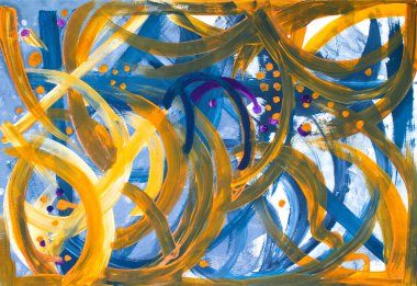 Soyut desenli geometrik çok renkli gizemli mavi ve sarı arkaplan