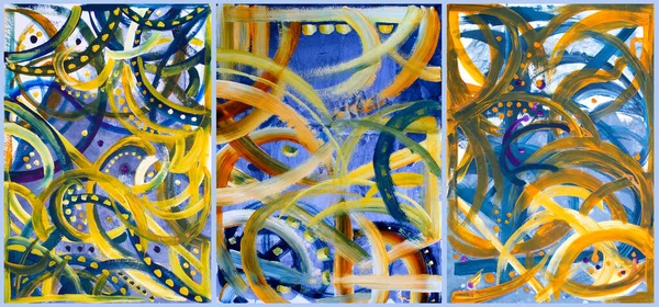 Набор Абстрактных Геометрических Многоцветных Загадочных Синих Желтых Фон Высокое Качество — стоковое фото
