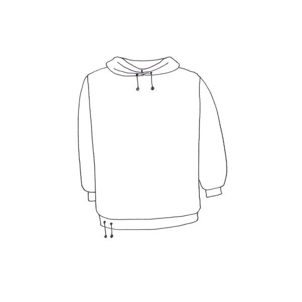 White Sweatshirt White Background Graphic Linear Black White Mockup Pattern — Stock Photo, Image