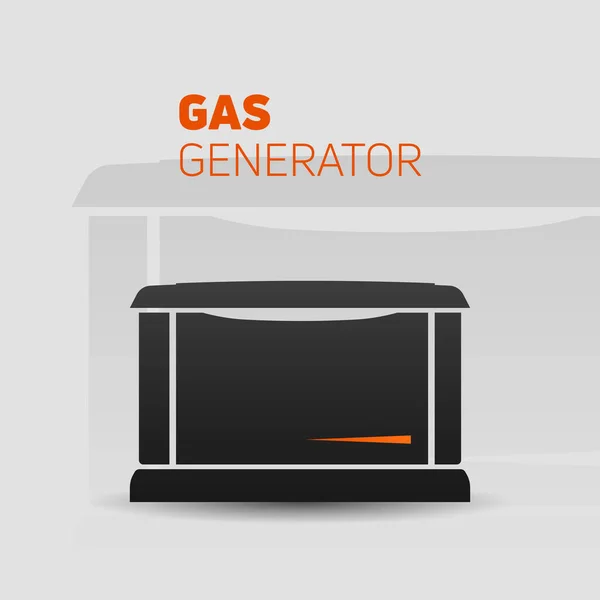 Gas Generator Illustration Isolated Flat Design Easy Edit Change Size — Stok Vektör