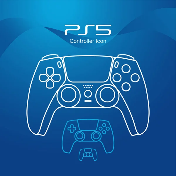 PS5 game controller or gamepad vector different size range icons for gaming apps and websites. — Stock Vector