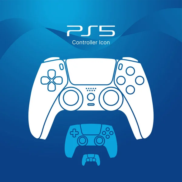 PS5 herní řadič nebo vektor gamepadu různé velikosti ploché ikony pro herní aplikace a webové stránky. — Stockový vektor