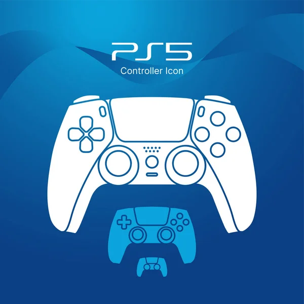 Controlador de juego PS5 o vector de gamepad iconos planos de diferentes tamaños para aplicaciones de juegos y sitios web. — Archivo Imágenes Vectoriales