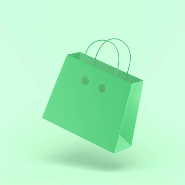 Eco Bag Simple Icono Ilustración Sobre Fondo Abstracto Pastel Verde —  Fotos de Stock