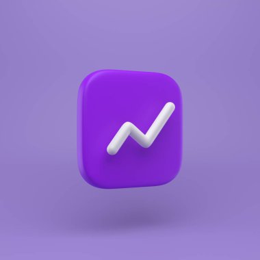 Pastel soyut arkaplan üzerinde basit 3D resimli beyaz çizgi simgesi. Minimum konsept. 3 Boyutlu Hazırlama