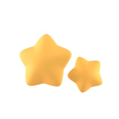 Beyaz arkaplandaki yıldız emoji simgelerini derecelendir. Minimum konsept. 3D görüntüleme izole edildi. Yüksek kaliteli illüstrasyon