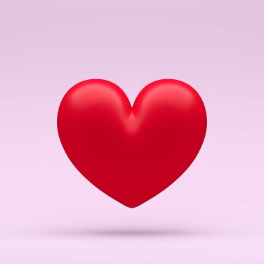 Ekstra açık pembe pastel arka planda üç boyutlu iki kupa ve açık gölge çizimi. 3d render love or like.