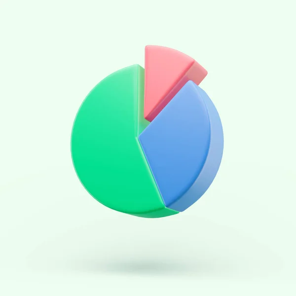 Значок диаграммы круга. Простая трехмерная иллюстрация на пастельном фоне. — стоковое фото