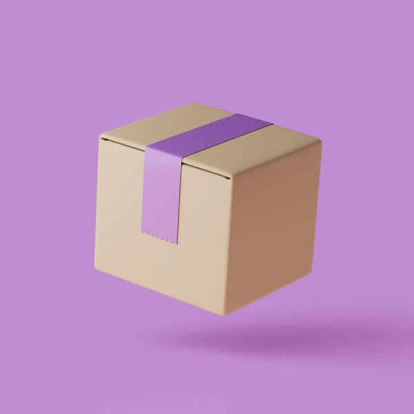 Закрытая коробка доставки 3D рендерит иллюстрацию. Изолированный объект — стоковое фото
