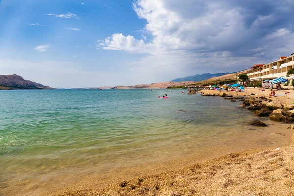 Vista Panorámica Costa Adriática Croacia Camino Pag — Foto de Stock