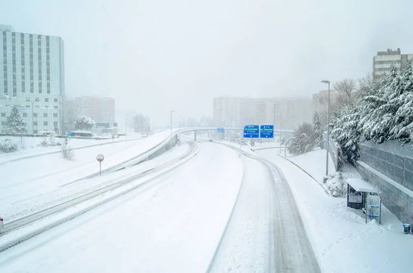 Madrid España Enero 2021 Hospital Ramón Cajal Visto Durante Tormenta — Foto de Stock