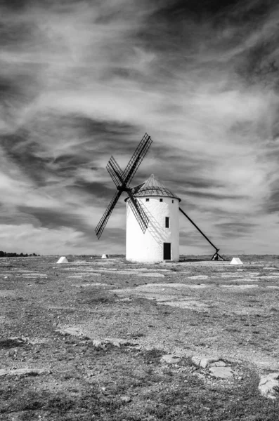 Typische Windmolen Campo Criptana Spanje Don Quichot Route Gebaseerd Een — Stockfoto