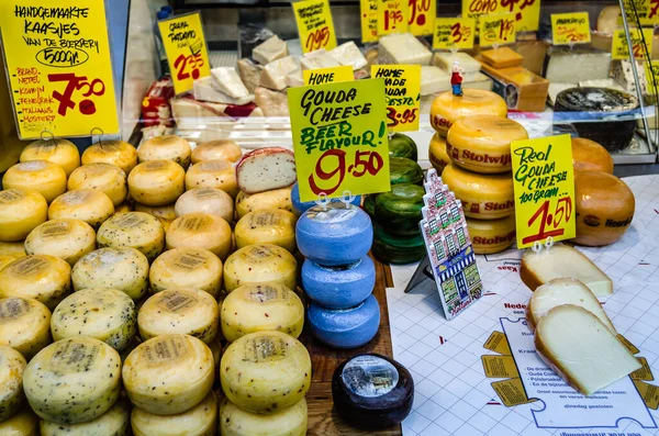 Amsterdão Países Baixos Novembro 2018 Queijo Holandês Venda Albert Cuyp — Fotografia de Stock