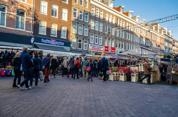 Amsterdam Nederland November 2018 Bezoekers Van Albert Cuyp Markt Een — Stockfoto