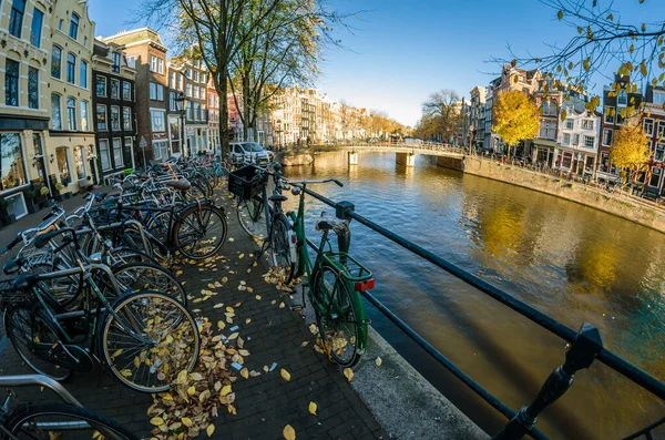 Amsterdam Netherlands November 2018 Urban Scene Amsterdam Netherlands Fish Eye — Stock Photo, Image