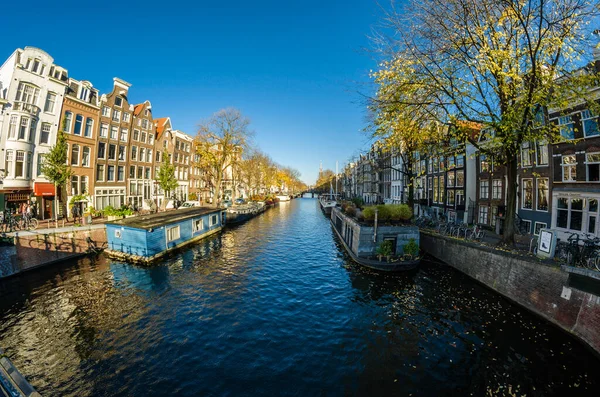 Amsterdam Netherlands November 2018 Urban Scene Amsterdam Netherlands Fish Eye — Stock Photo, Image