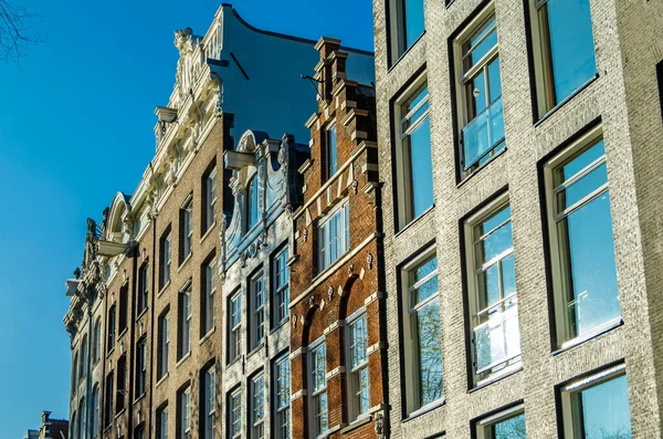 Типова Голландська Архітектура Амстердамі Нідерланди — стокове фото