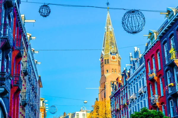 Typische Holländische Architektur Amsterdam Niederlande Bunte Illustration — Stockfoto