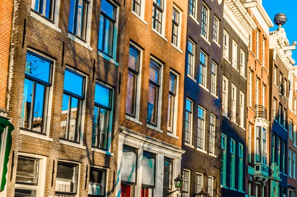 Typická Holandská Architektura Amsterdamu Nizozemsko Barevná Ilustrace — Stock fotografie