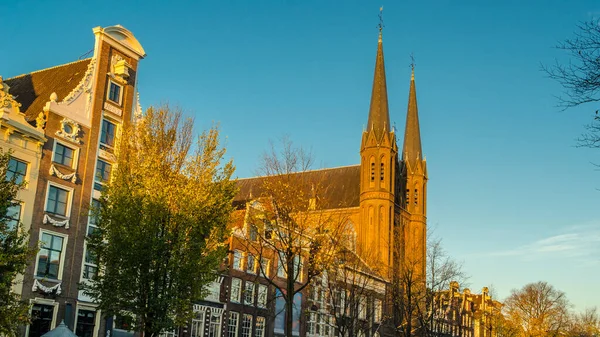 Pohled Exteriéru Kostel Amsterdamu Nizozemsko — Stock fotografie